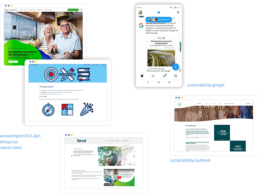 Beispiele Umsetzung digitale Unternehmensmarken