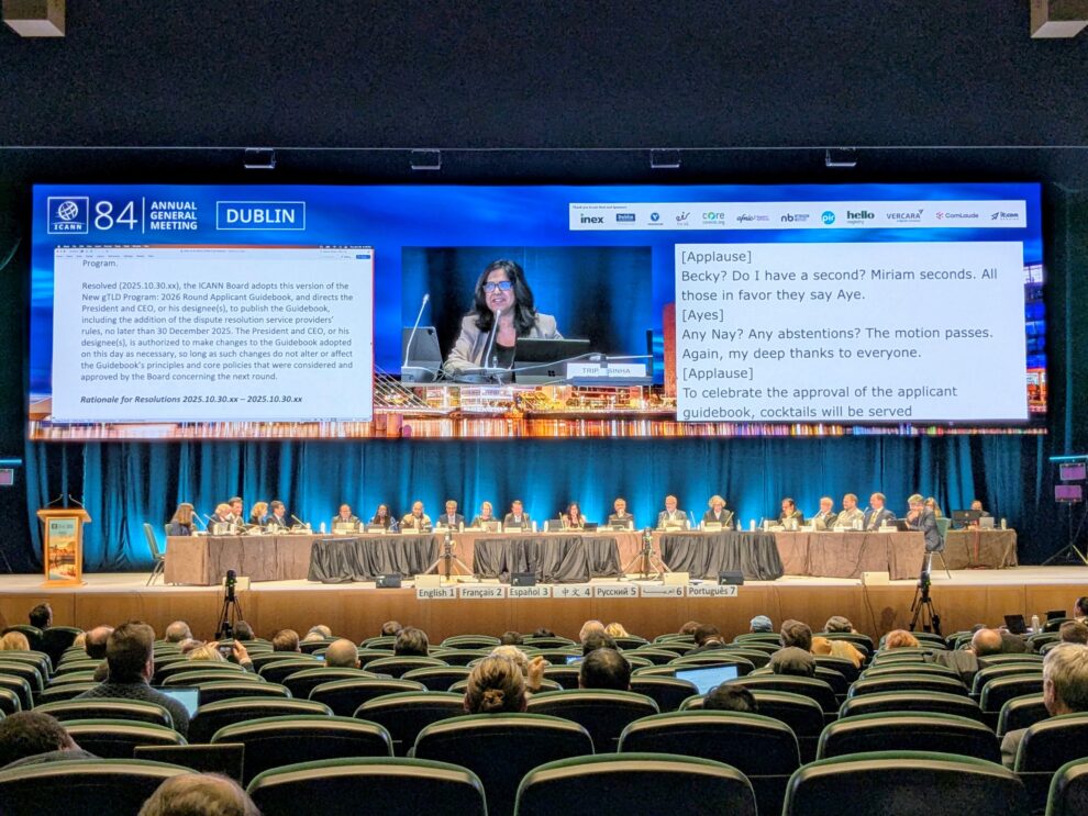 Freigabe Bewerbungsverfahren 2026 durch ICANN-Board